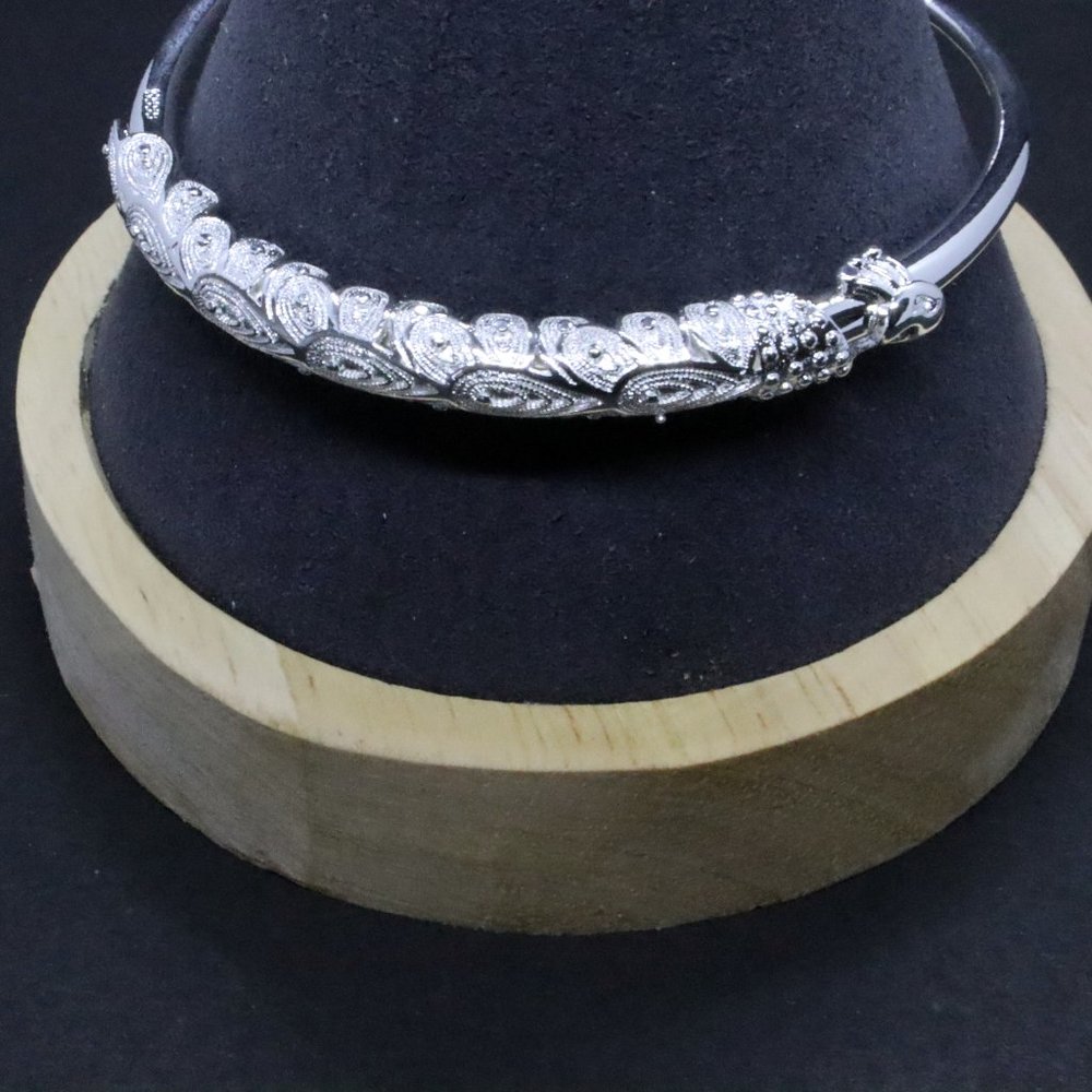 S925 Peacock adjustable bangle